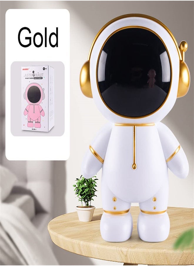 Money Bank in Astronaut Shape with Removable Cover, , Money Box Coin Bank Indestructible Plastic Money Bank, Funny Astronaut Decorations for Kids, Boys, Girls, Gold