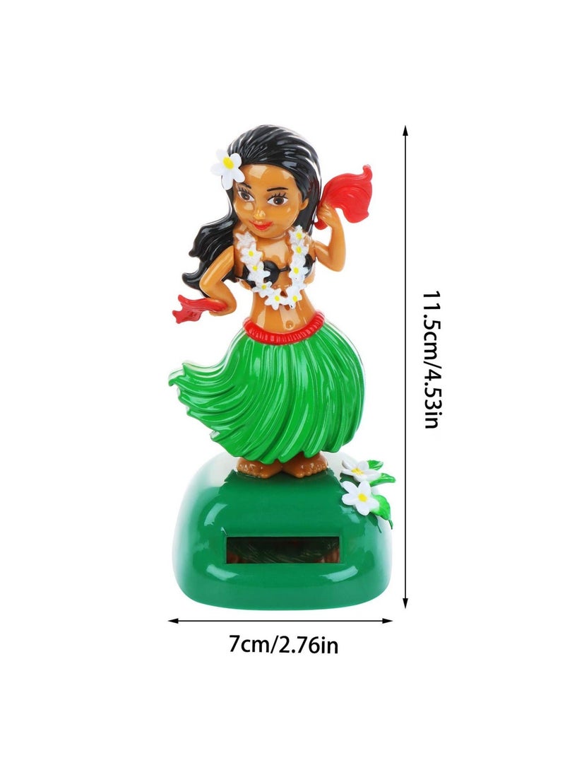 Solar Powered Hawaiian Hula Girl Car Ornaments Solar Dancing Toy Dashboard Solar Powered Toys Car Dashboard Solar Powered Toys Hula Girl Shaking Head Figure Statue for Car Interior Decoration