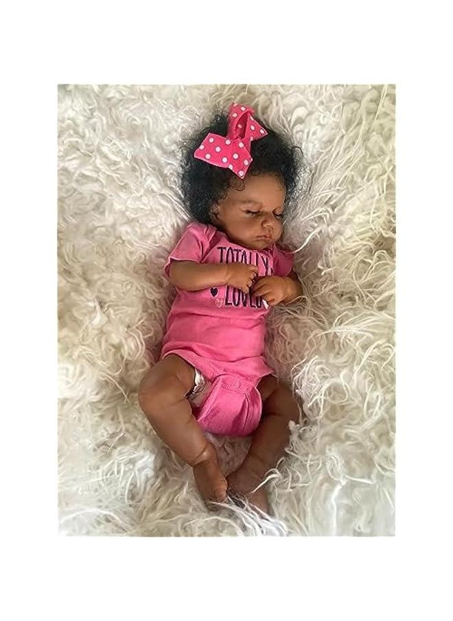 Baby Doll Black Girl 20 Inch Realistic Newborn Baby Dolls Realistic African American Reborn Doll Toy with Clothes