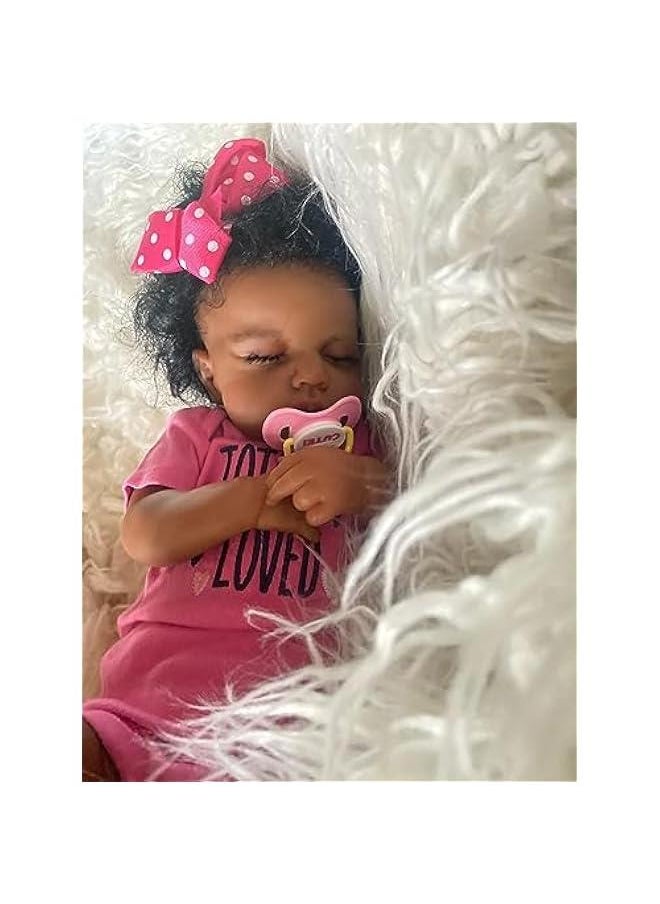 Baby Doll Black Girl 20 Inch Realistic Newborn Baby Dolls Realistic African American Reborn Doll Toy with Clothes