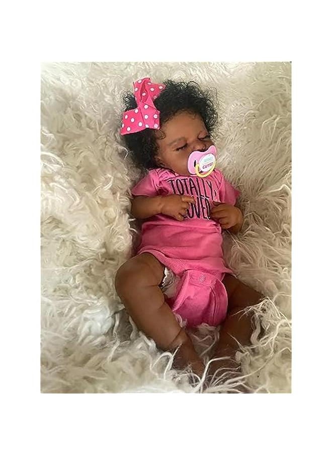 Baby Doll Black Girl 20 Inch Realistic Newborn Baby Dolls Realistic African American Reborn Doll Toy with Clothes