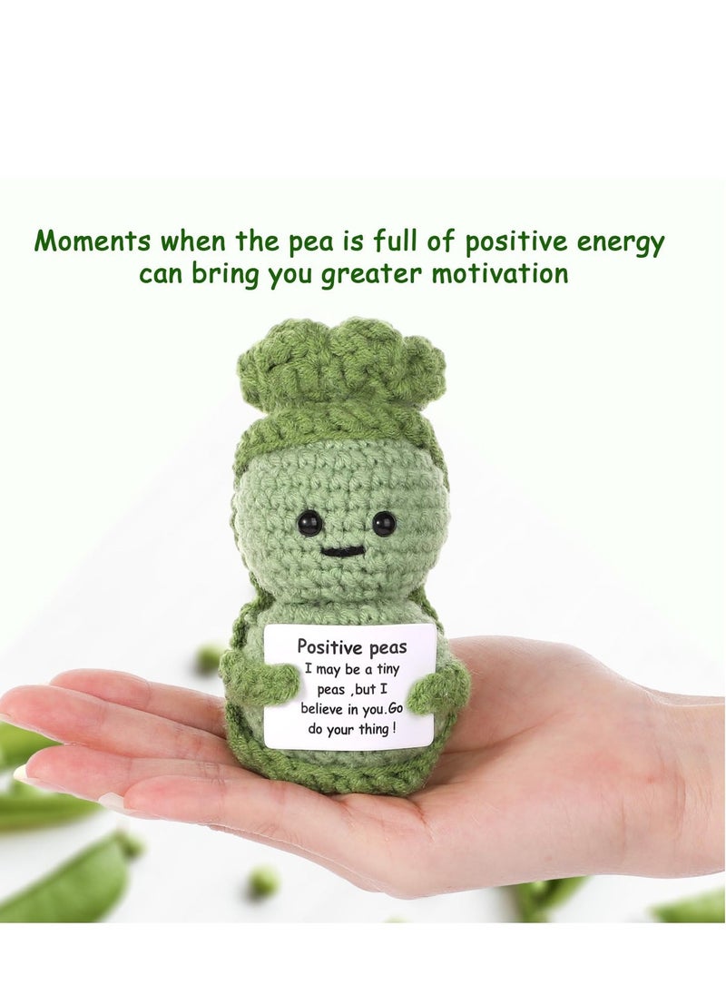 Fnnny Positive Pea, 3.8 Inch Creative Cute Positive Pea, Pocket Hug Worry Doll with Positive Affirmation Cards, for Friends Party Decoration Encouragement