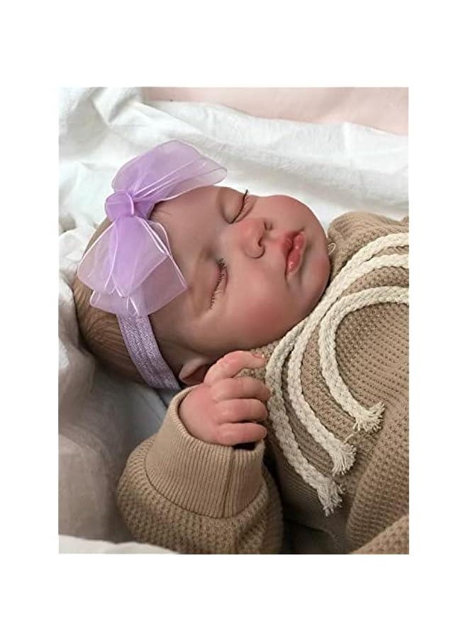 Reborn Baby Dolls 20 Inch Realistic Sleeping Doll Silicone Reborn Toddler Doll Weighted Handmade Doll Set