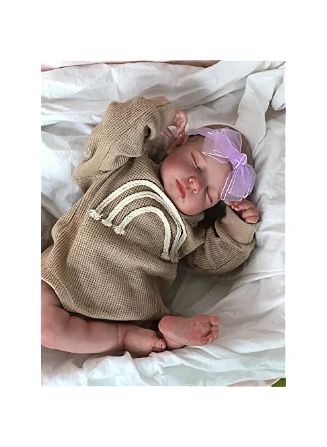 Reborn Baby Dolls 20 Inch Realistic Sleeping Doll Silicone Reborn Toddler Doll Weighted Handmade Doll Set