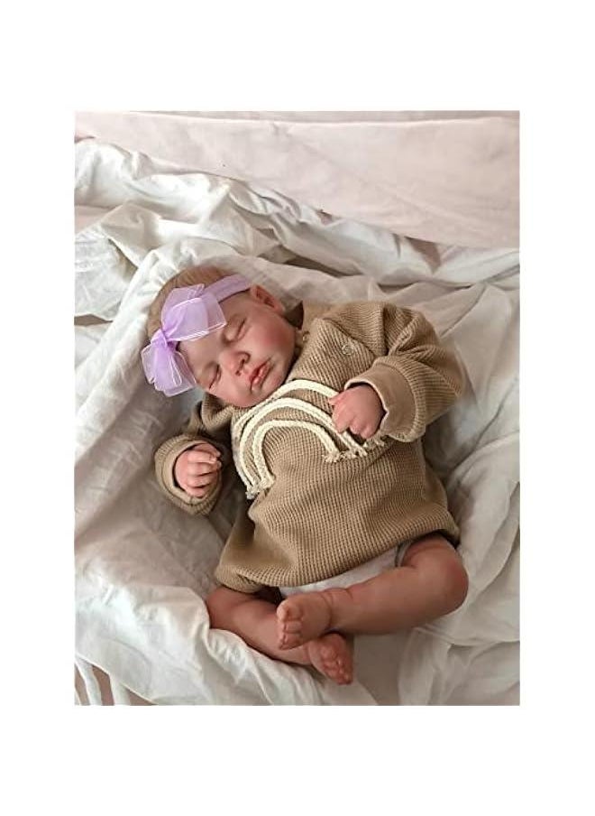 Reborn Baby Dolls 20 Inch Realistic Sleeping Doll Silicone Reborn Toddler Doll Weighted Handmade Doll Set