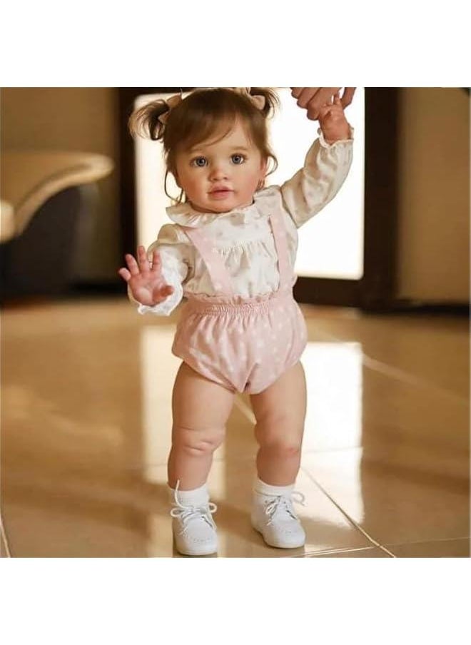 Toddler Dolls Girl 26 Inch Realistic Baby Dolls Standing Girl Real Life Baby Dolls Silicone Newborn Babies Toy for Xmas Gifts