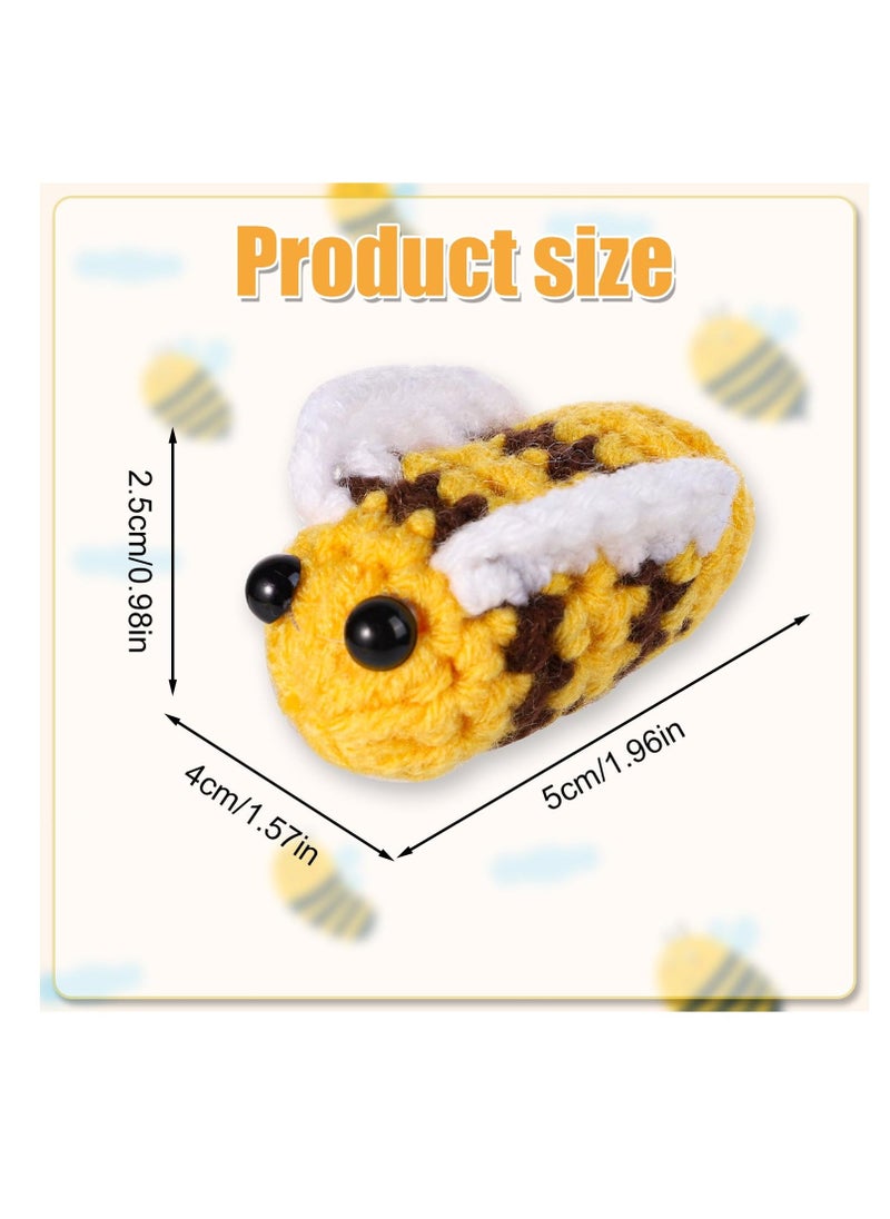 Pocket Bee Positive Knitted Doll, Funny Positive Affirmation Card Positive Crochet Potato, Creative Cute Wool Inspirational Crochet Doll Encouragement Gift for Kids Friends Home Party Birthday Gift