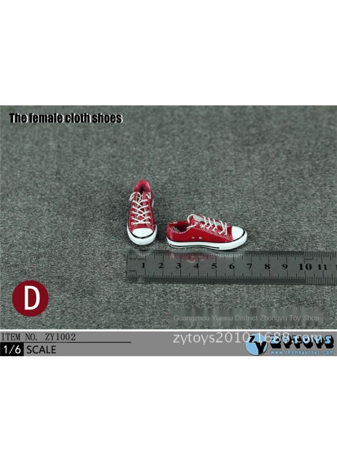 1:6 Scale Figure Shoes Women's Strappy Low-top Sneakers for 1/6 12 Inches BJD Doll Figure