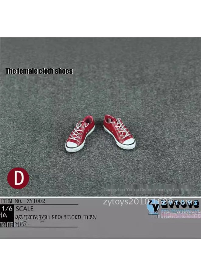 1:6 Scale Figure Shoes Women's Strappy Low-top Sneakers for 1/6 12 Inches BJD Doll Figure