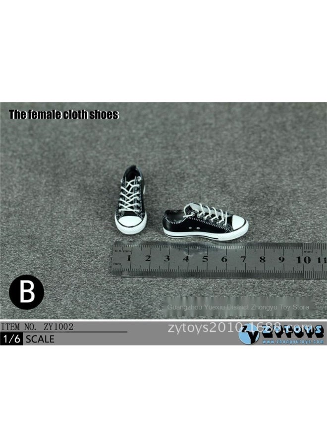 1:6 Scale Figure Shoes Women's Strappy Low-top Sneakers for 1/6 12 Inches BJD Doll Figure