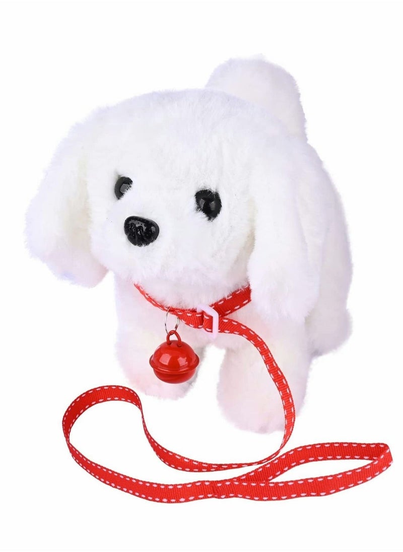 Plush Interactive Toy, Electronic Pet, Plush Golden Retriever Toy Puppy Electronic Interactive Pet Dog, Can Walking, Barking, Tail Wagging, Stretching, Companion Animal for Kids (Bichon)