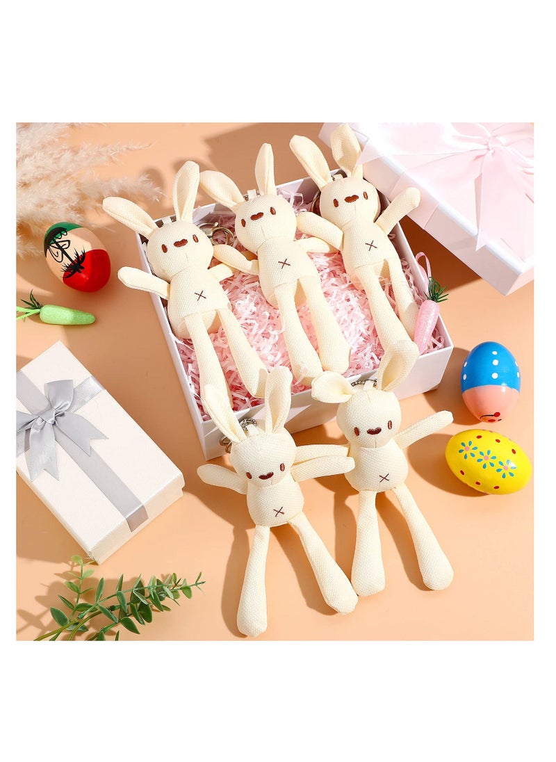 8 Pcs Plush Bunny Stuffed Animal 7.87 Inch Mini Bunnies Doll Keychain Cotton Rabbit Graduation Gifts for Boys Girls Birthday Party Favor