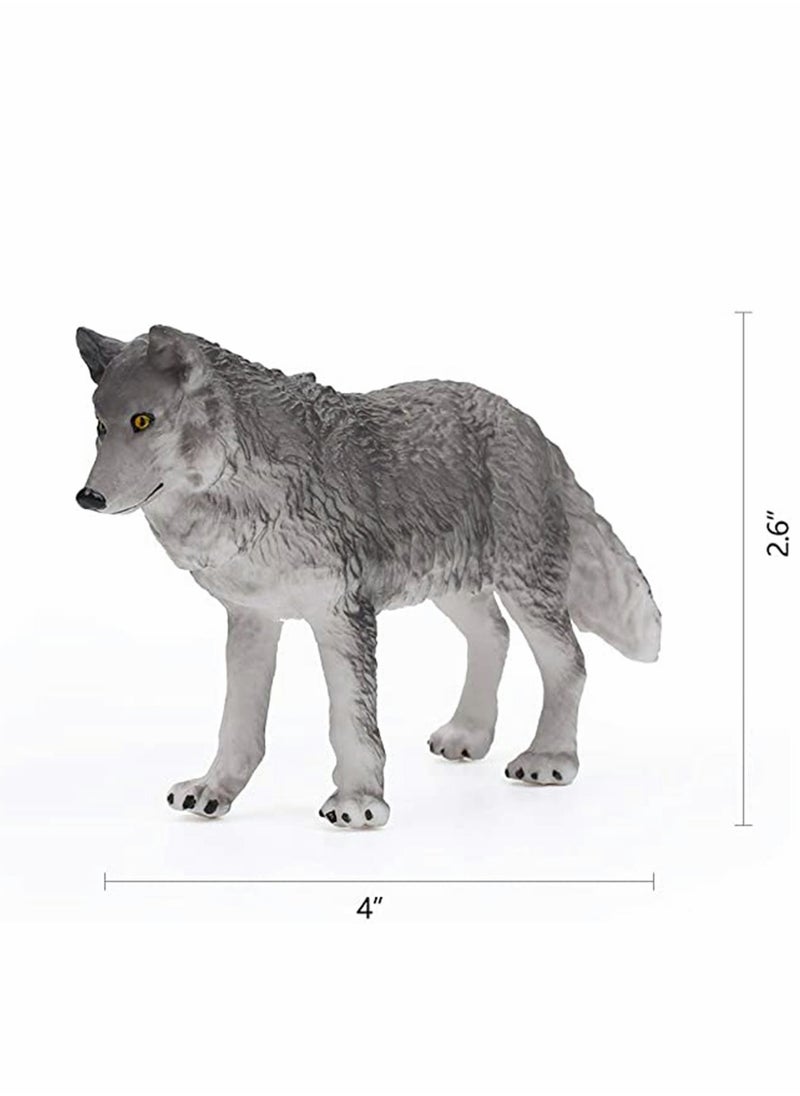 Wolf Toy 7 PcsFigurines Set Wolf Animals Figure for Kids Jumbo Wolf Toy Playset Birthday Gift Wolf Theme Party Decoration