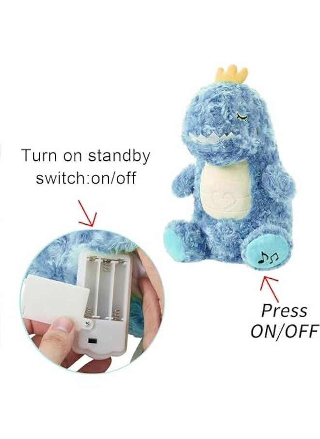 Relief Koala, Relief Koala Breathing Stuffed Animal Baby Sound Machine Soother Koala Bear Anxiety Relief Koala Breathing with Sensory Music Lights Rhythmic Breathing Motion (Blue-Dino)