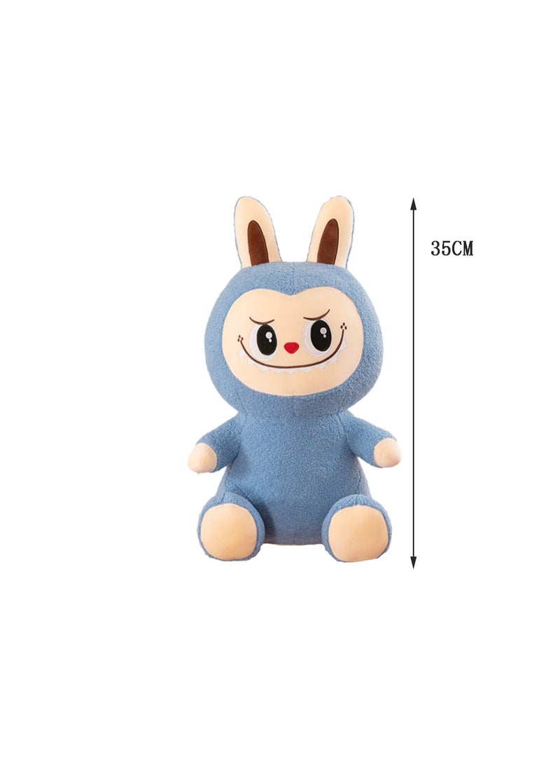 35 CM Cute Rabbit Plush Toy Soft Stuffed Cartoon Animals Doll For Girls And Boys All Ages Gift（Blue）