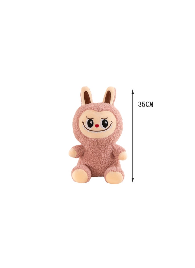 35 CM Cute Rabbit Plush Toy Soft Stuffed Cartoon Animals Doll For Girls And Boys All Ages Gift（Pink）