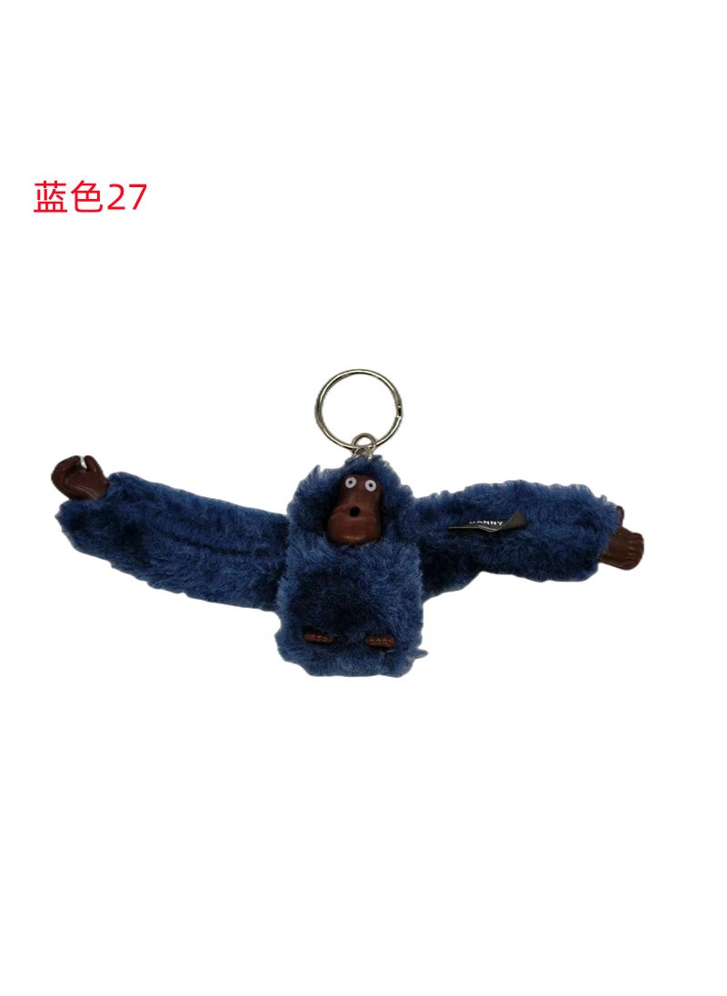 Plush toy long arm monkey bag pendant plush doll keychain cute doll orangutan animal key ringBlue 43 Blue 43