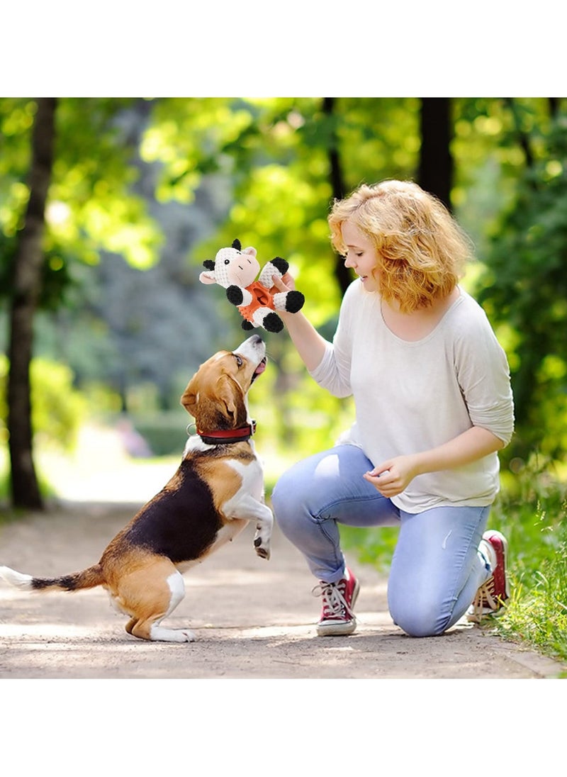 4-in-1 Plush Dog Toy for Teething - Interactive Stuffed Puppy Chew Toy with Treat Dispenser, Squeaky Features, Ideal for Small and Medium Dogs