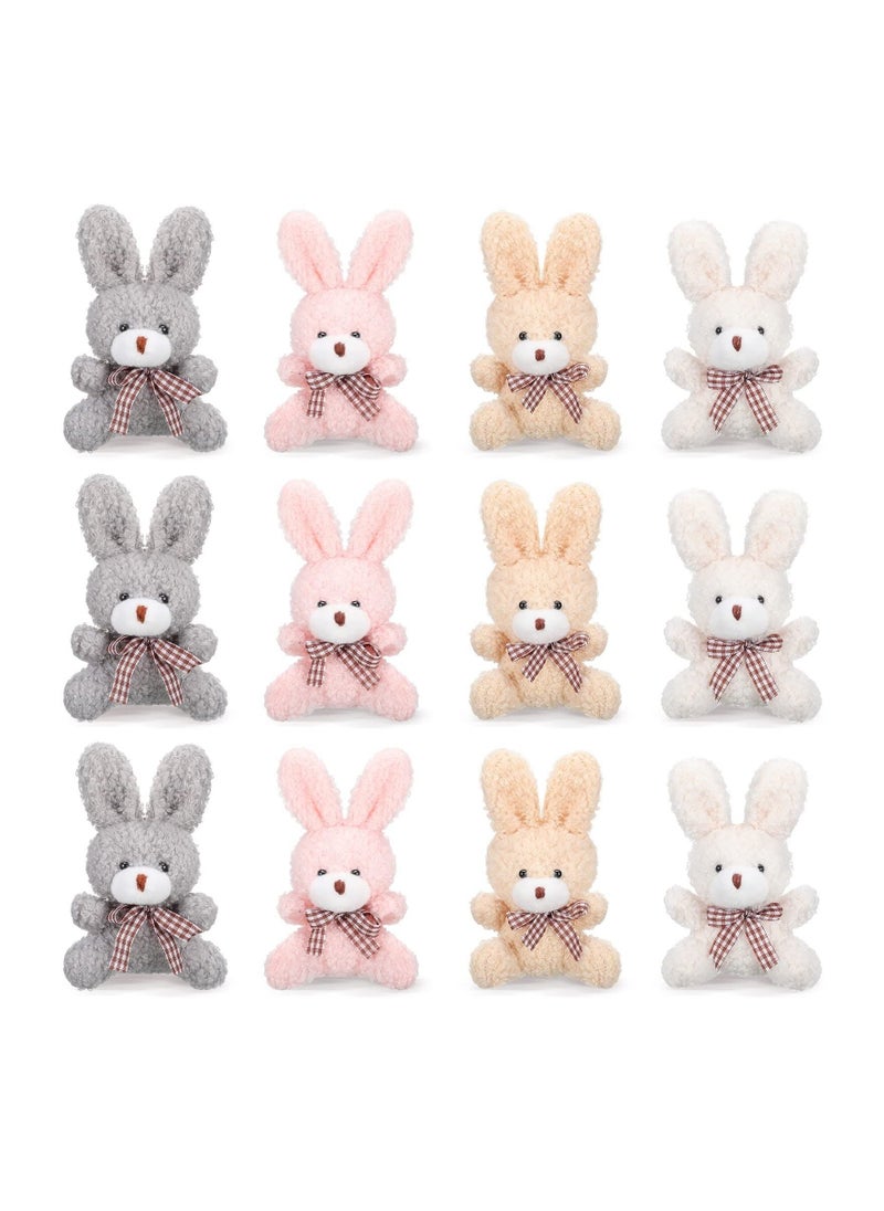 12 Pcs 4 Inch Mini Plush Stuffed Animal Bear Bunny Koala Jointed Furry Doll Toys for DIY Keychain Gifts Birthday Wedding Party Favors