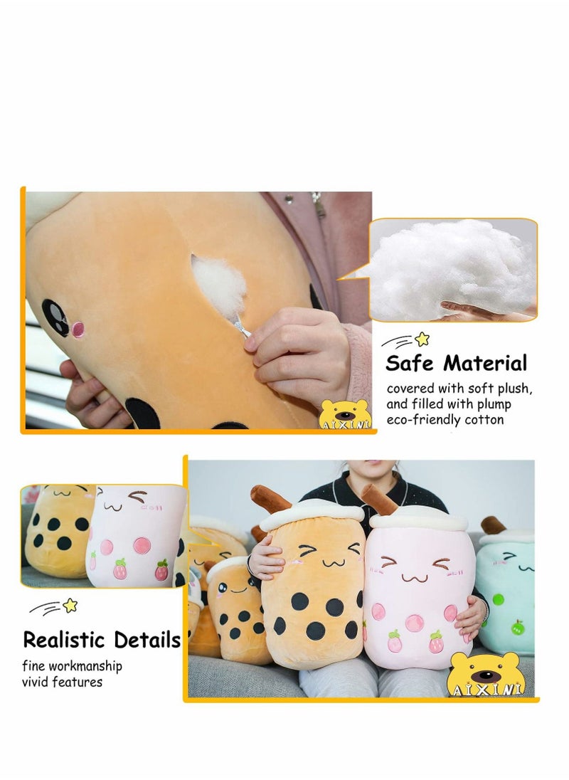 Pillow 9.4 inch Stuffed Boba Plushie Bubble Tea Plush Soft Milk Shaped, Kawaii Toy Gifts for Boys Girls