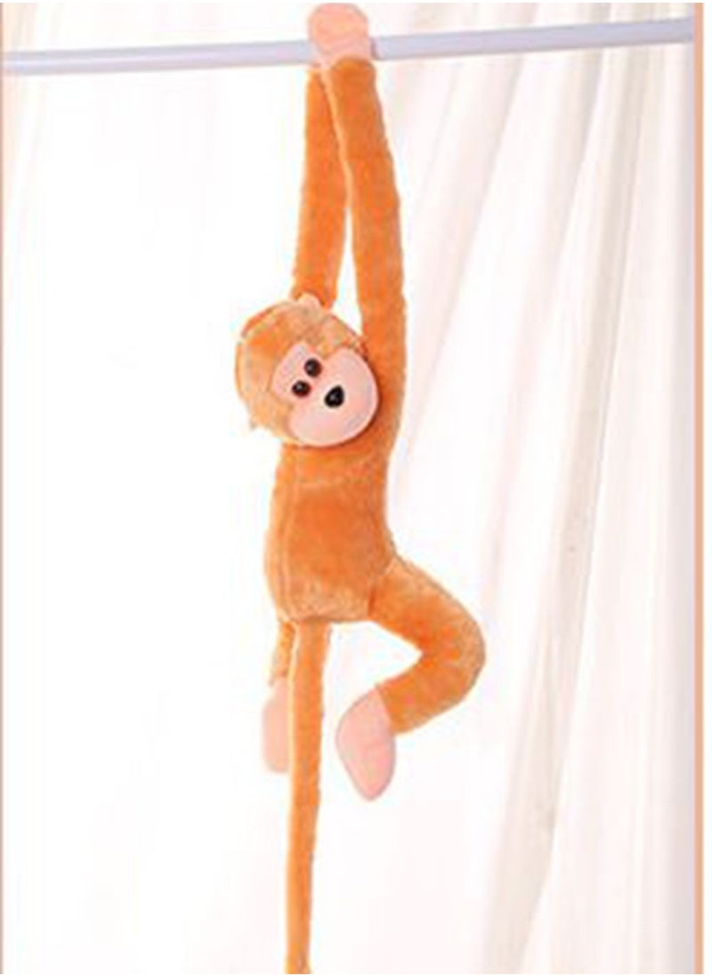 Colorful Long-Armed Monkey Plush Toys Children's Gifts Cute Monkey Doll Home Hanging Ornament Sounding Doll (Brown, about 35 inches)