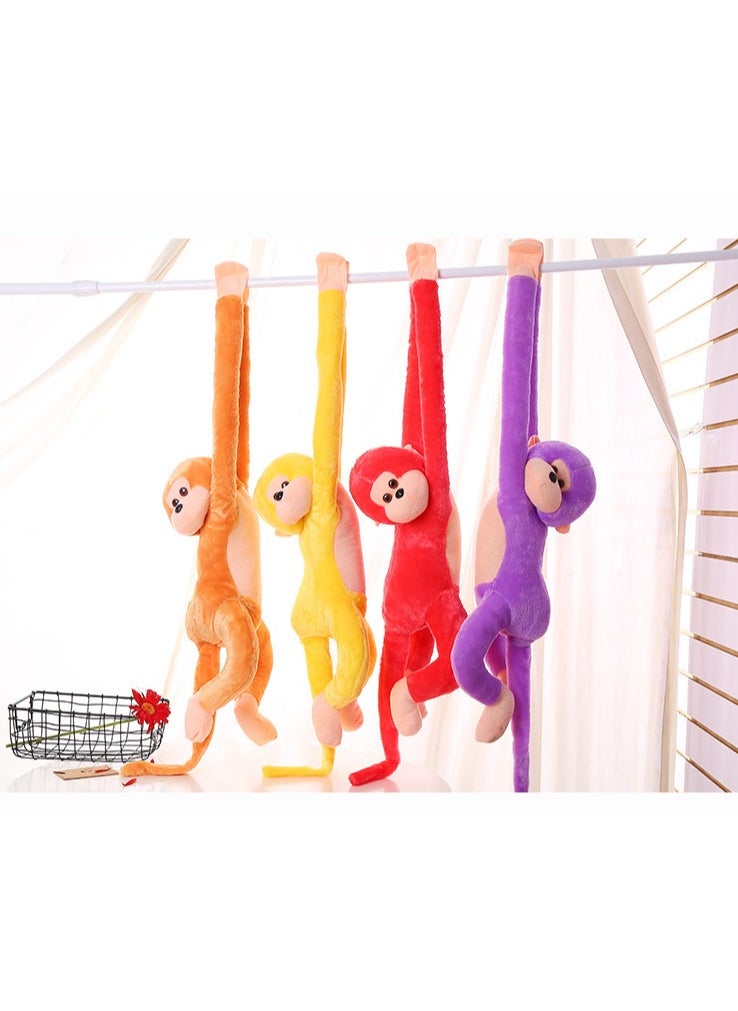 Colorful Long-Armed Monkey Plush Toys Children's Gifts Cute Monkey Doll Home Hanging Ornament Sounding Doll (Brown, about 35 inches)