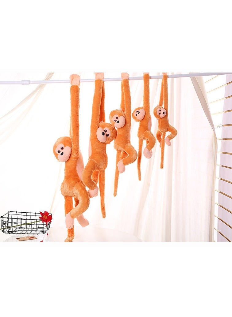 Colorful Long-Armed Monkey Plush Toys Children's Gifts Cute Monkey Doll Home Hanging Ornament Sounding Doll (Brown, about 35 inches)