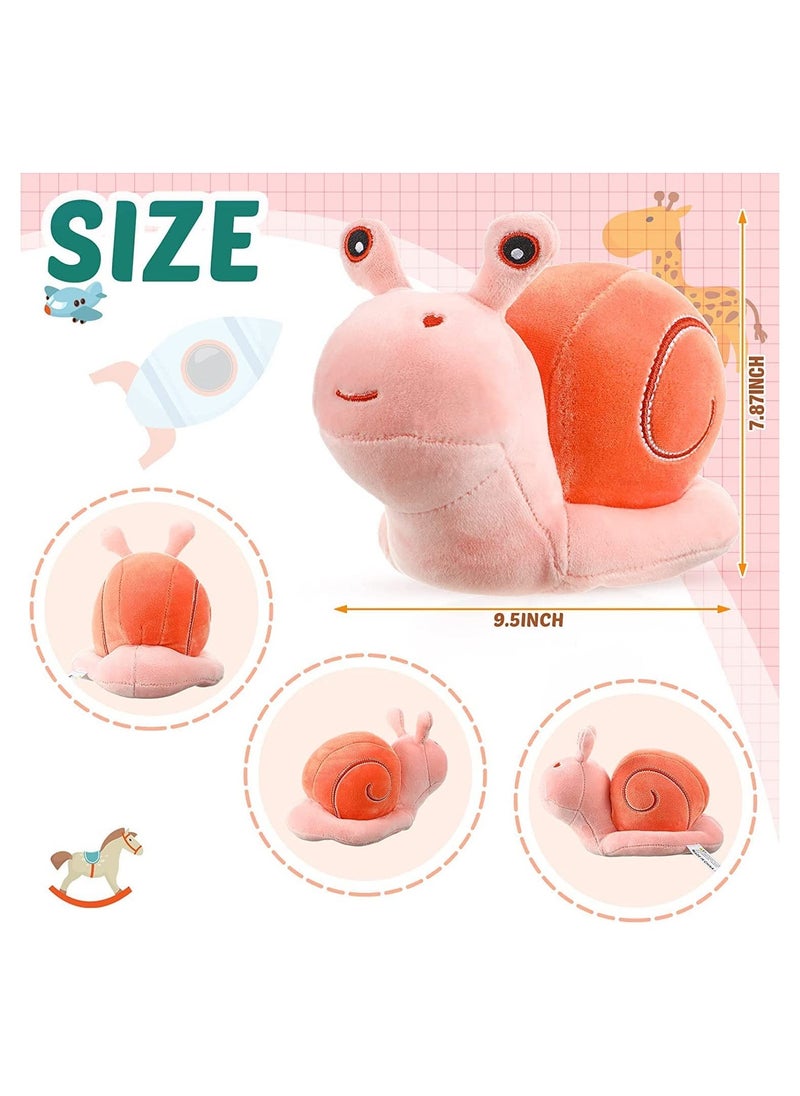 2 Pieces Snail Doll Plush Toy 7.87 Inch Cartoon Lovely Birthday Gift C ute Soft Snail Plush Toy Snail Stuffed Animal Toy Kawaii Animal Pillow for Home Decoration Gift Pink, Yellow