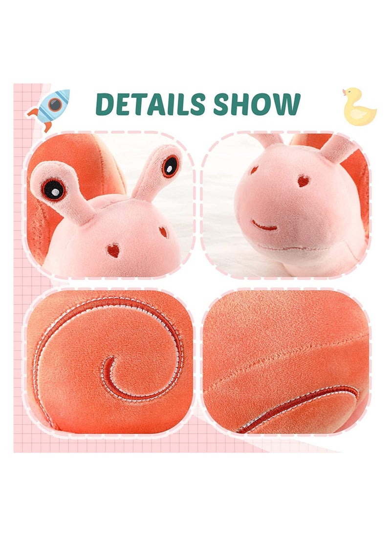 2 Pieces Snail Doll Plush Toy 7.87 Inch Cartoon Lovely Birthday Gift C ute Soft Snail Plush Toy Snail Stuffed Animal Toy Kawaii Animal Pillow for Home Decoration Gift Pink, Yellow