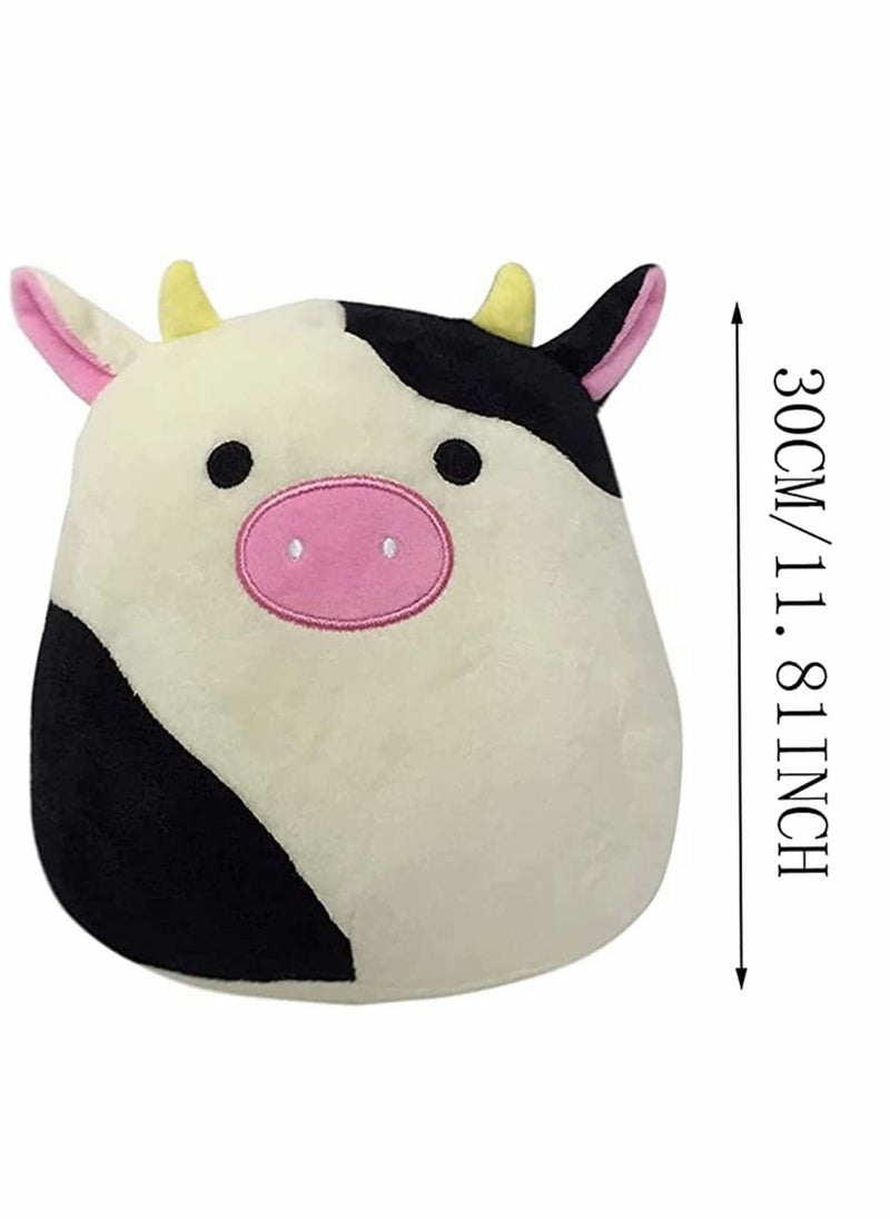 Pillow Black Cute Cow Plush Pillow, Cow Stuffed Animals, Pillows Cow Plushie Kawaii Cow Plush Stuffed Cow Pillow (20cm)