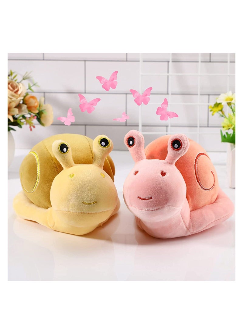 2 Pieces Snail Doll Plush Toy 787 Inch Cartoon Lovely Birthday Gift Lovely Soft Snail Plush Toy Snail Stuffed Animal Toy Kawaii Animal Pillow for Home Decoration Gift Pink Yellow