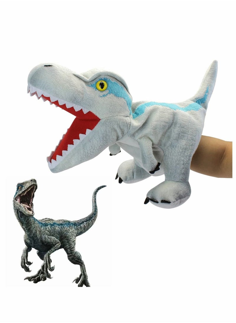 Dinosaur Hand Puppets, Velociraptor Jurassic World Stuffed Animal Cute Soft Plush Toy, Open Movable Mouth Finger Gift, Birthday Gifts for Kids, Creative Role Play