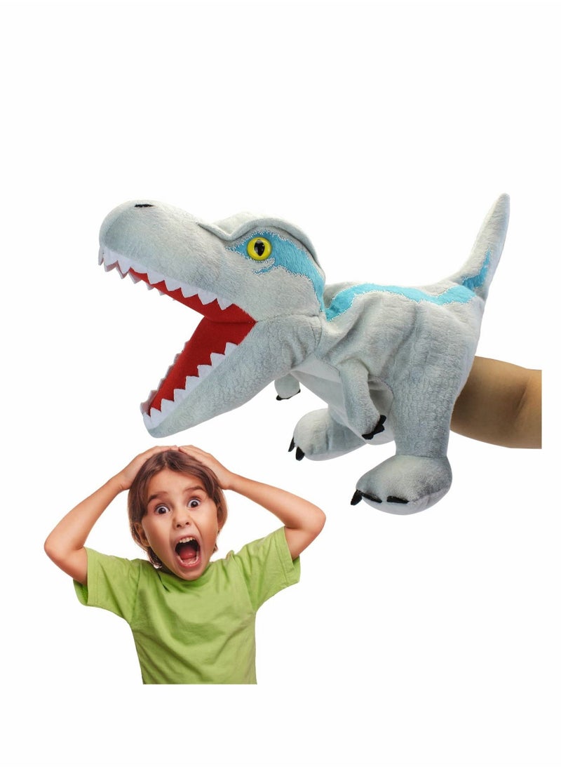 Dinosaur Hand Puppets, Velociraptor Jurassic World Stuffed Animal Cute Soft Plush Toy, Open Movable Mouth Finger Gift, Birthday Gifts for Kids, Creative Role Play