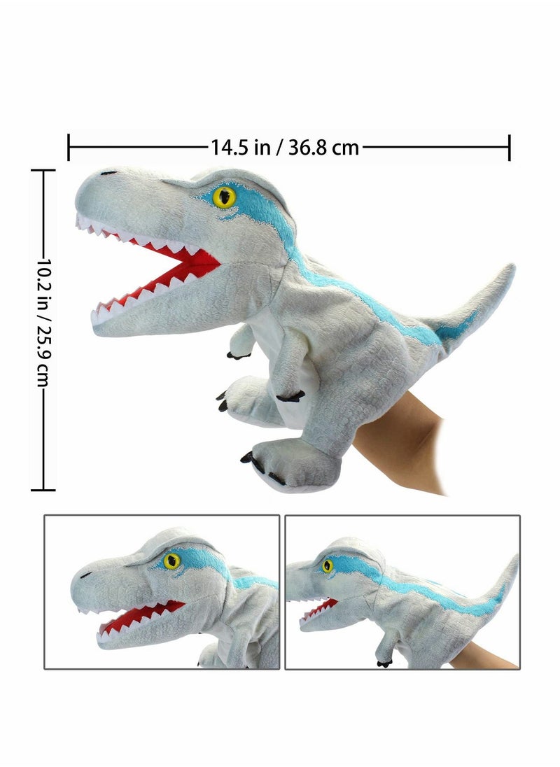 Dinosaur Hand Puppets, Velociraptor Jurassic World Stuffed Animal Cute Soft Plush Toy, Open Movable Mouth Finger Gift, Birthday Gifts for Kids, Creative Role Play