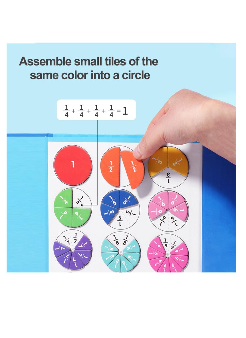 Magnetic Fraction Tiles & Fraction Circles, fractions manipulatives Educational for Elementary School, Learning Games for Elementary School, Math Manipulatives for Elementary School Early