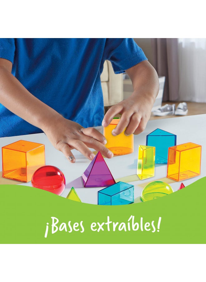 Learning Resources View-Thru Geometric Solids, Geometry Helper, 14 Pieces, Ages 8+