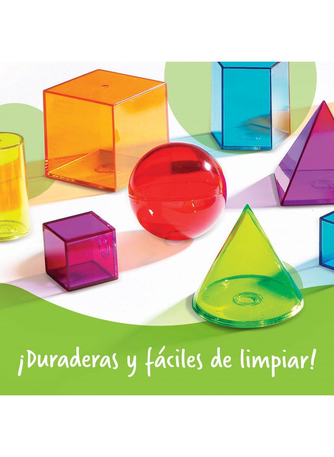 Learning Resources View-Thru Geometric Solids, Geometry Helper, 14 Pieces, Ages 8+