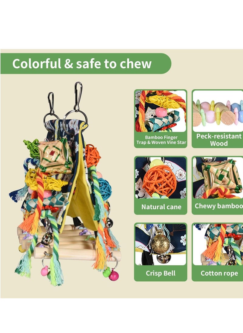 Bird Foraging Toys, Bird Toys with Array of Chewable Parrot Toys,Climbing Toys for Small to Medium Parrot, Suitable for Lovebird, Parakeet, Budgie, Conure, Cockatiel