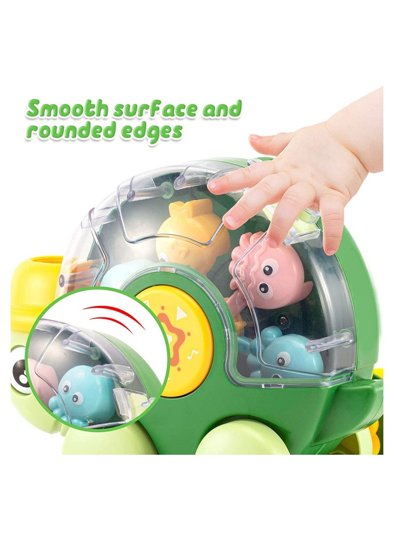 Bath Toys for Toddlers 18 Months+ Turtle Bath Toy for Baby 2 3 Years Old Bathtub Water Toy for Infant Girl Boy with Waterwheel 3 Strong Suction Cups Baby Car Toy