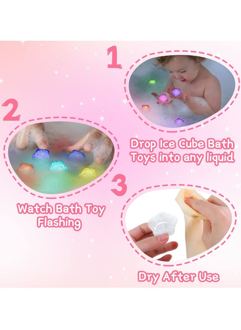 12 Pcs Baby Bath Toys, Twinkle Star Glowing Color Changing Star Glowing Color Changing LED Light Baby Light Up Bathtub Toys for Bathroom Shower Game Swimming Pool Party