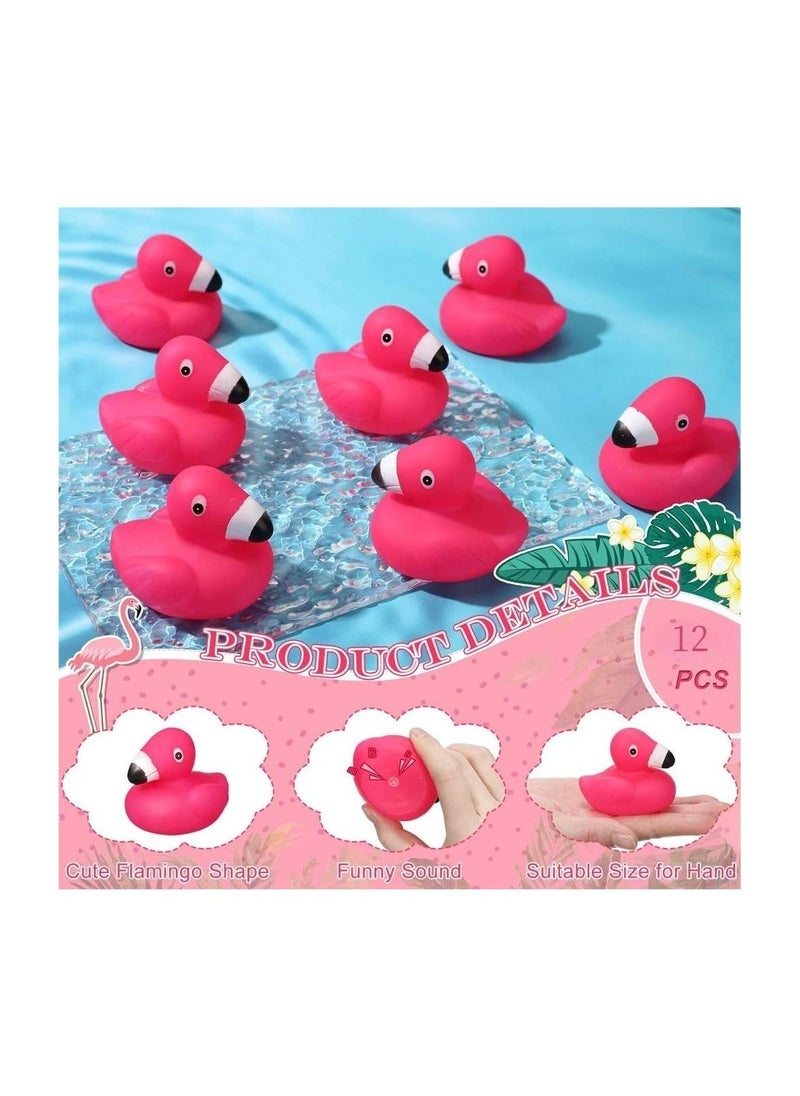 12 Pcs Bulk Pink Flamingos Bath Toys for Shower Party Favors Decoration