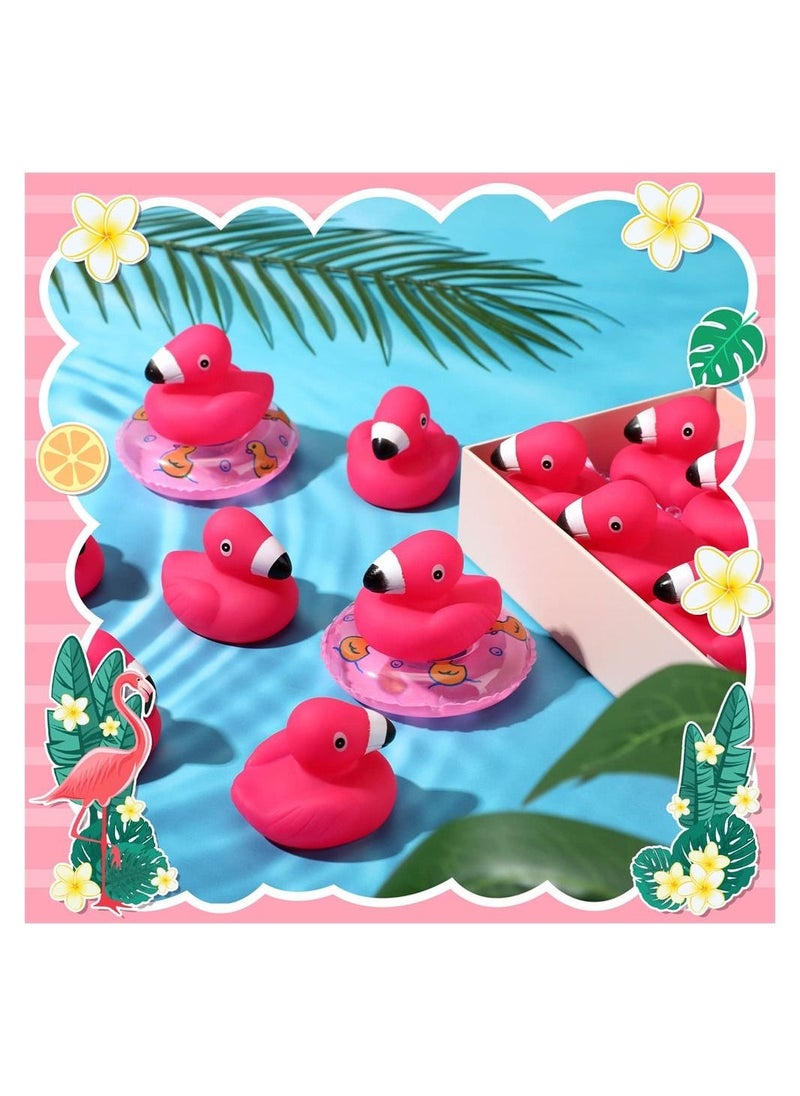 12 Pcs Bulk Pink Flamingos Bath Toys for Shower Party Favors Decoration