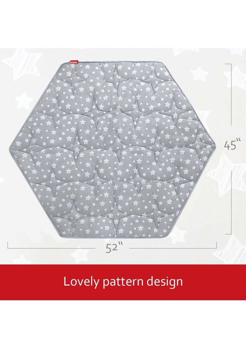 Hexagon Playpen Mat, Baby Playmat Fits Regalo Portable Play Yard 48 Inch and hiccapop 53