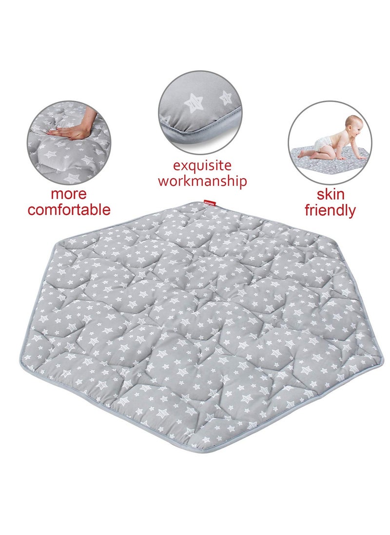 Hexagon Playpen Mat, Baby Playmat Fits Regalo Portable Play Yard 48 Inch and hiccapop 53