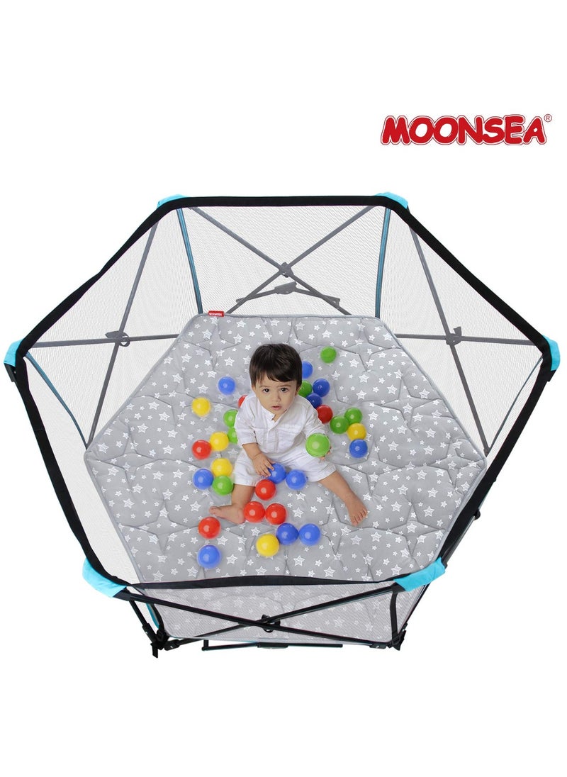 Hexagon Playpen Mat, Baby Playmat Fits Regalo Portable Play Yard 48 Inch and hiccapop 53