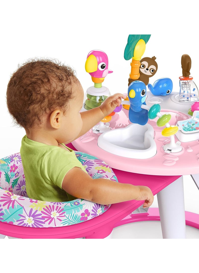 Bright Starts Around We Go 2-in-1 Walk-Around Baby Activity Center & Table, Tropic Coral, Ages 6 Months+