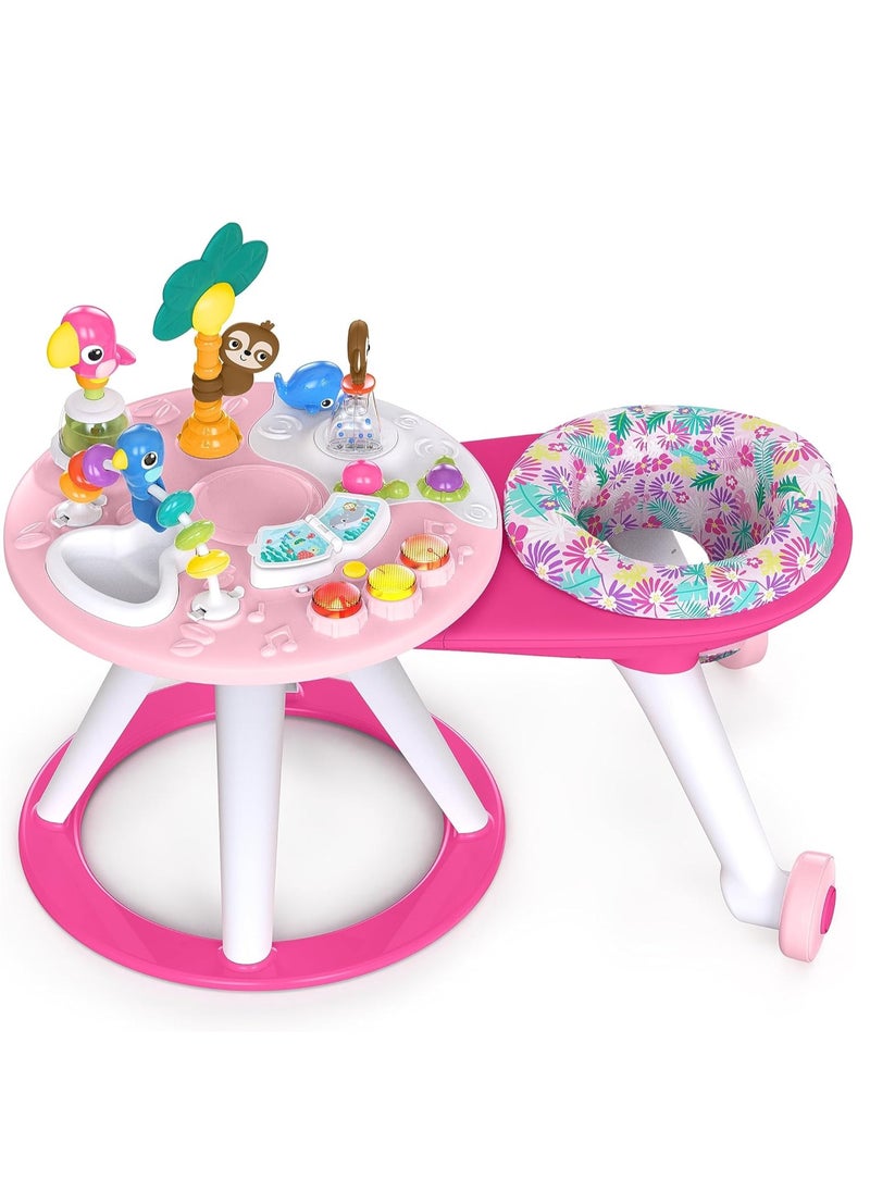 Bright Starts Around We Go 2-in-1 Walk-Around Baby Activity Center & Table, Tropic Coral, Ages 6 Months+