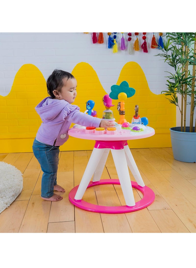 Bright Starts Around We Go 2-in-1 Walk-Around Baby Activity Center & Table, Tropic Coral, Ages 6 Months+