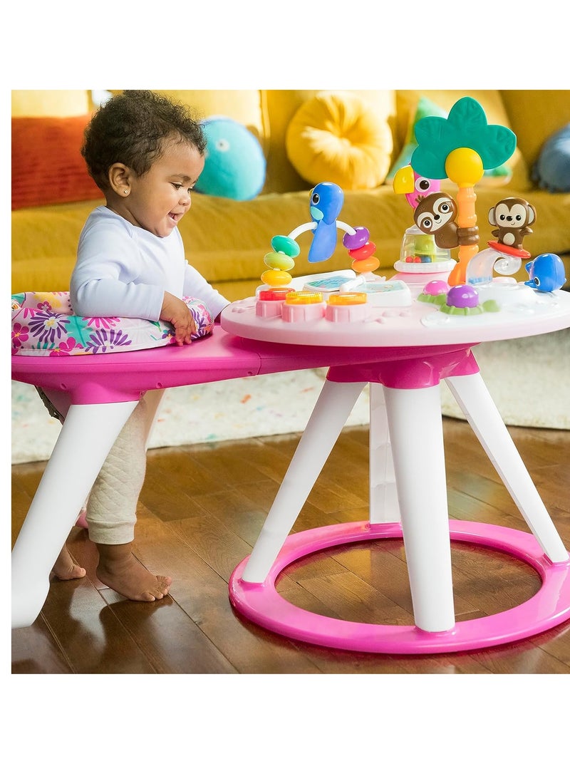 Bright Starts Around We Go 2-in-1 Walk-Around Baby Activity Center & Table, Tropic Coral, Ages 6 Months+