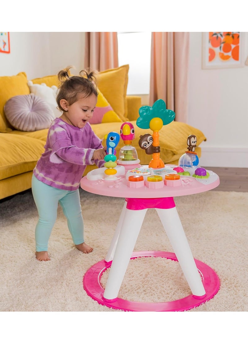 Bright Starts Around We Go 2-in-1 Walk-Around Baby Activity Center & Table, Tropic Coral, Ages 6 Months+